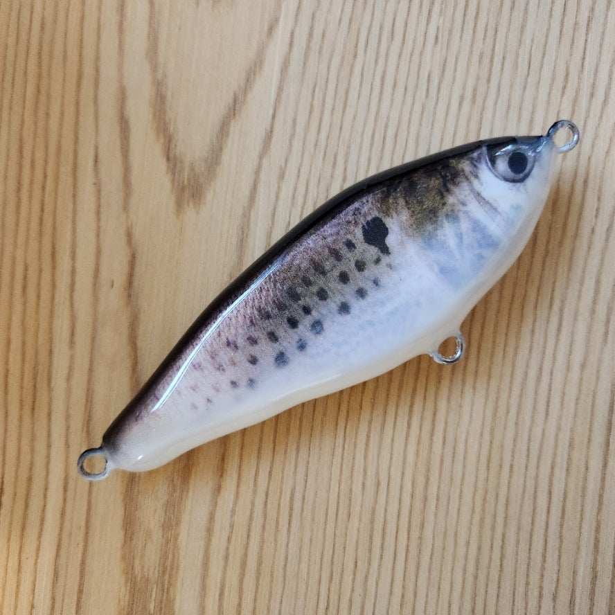 bunker fish lure MFC's Bait Pink/White the Canal Shad Fishing Lure mimics the exact profile and swimming action of natural prey Final Hour Flukin': Peanut Bunker